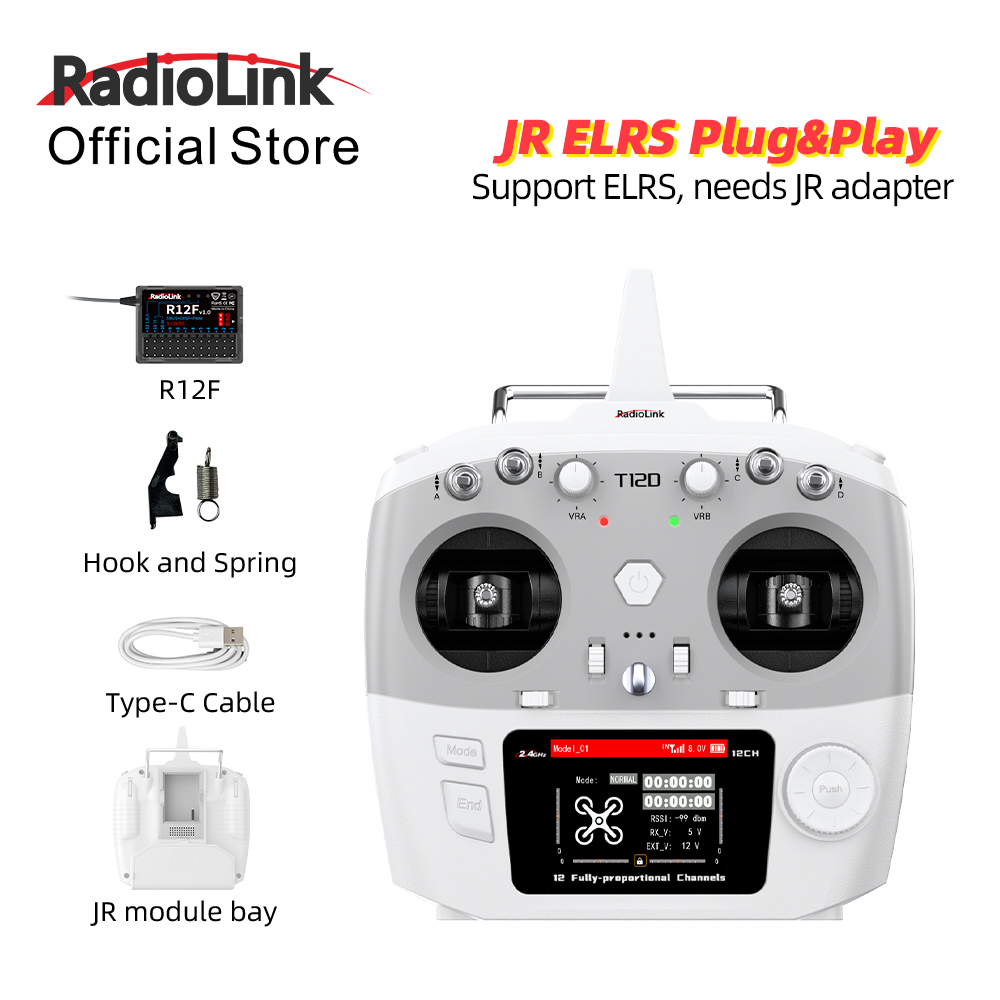 Drone Rc Leading - RadioLink T12D JR Modülü, 12 Kanal,